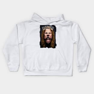 Caricature Of Riff Master James Hetfield As The Cowardly Lion Kids Hoodie